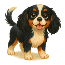 Gatsby, a black-and-white Cavalier spaniel